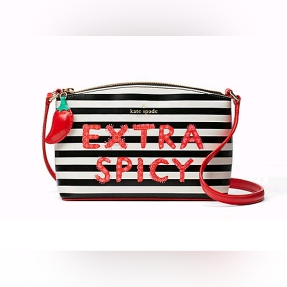 KATE SPADE Extra Spicy Millie Crossbody Black Red WKRU5324 NWT(W/FLAWS) - Picture 1 of 16